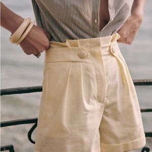 NWOT Sezane Fabrizio Shorts in Lemon Size 34 (2)